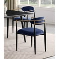 thumbnail image 4 of Modern Stylish 5pc Dining Set Black Sintered Stone Table and 4 Chairs Blue Fabric Uphlostered Luxury Dining Furniture, 4 of 7