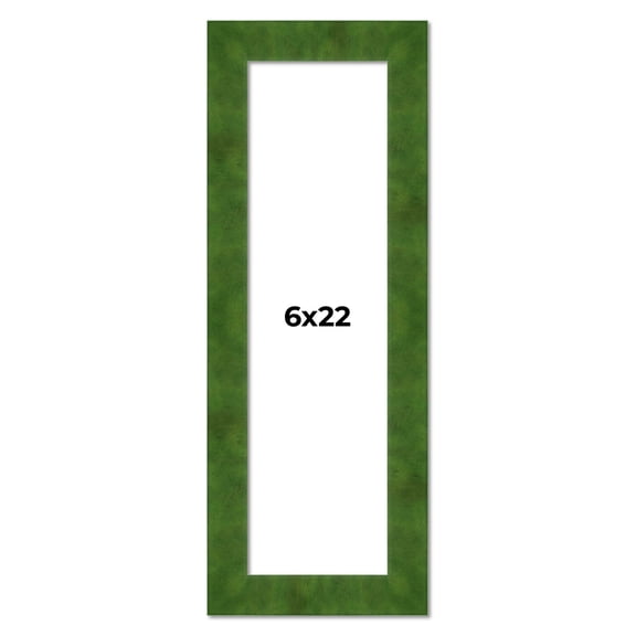 6x22 Frame Green Burl Solid Wood Picture Frame | 1.75 Inches Moulding Width | Interior Frame Depth