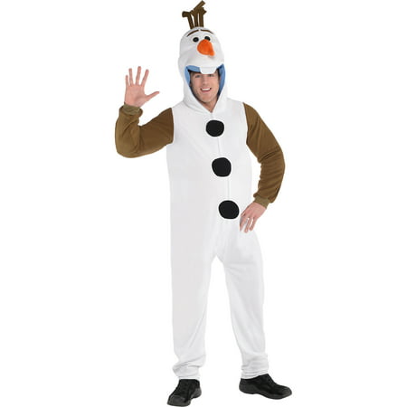 Frozen Zipster Olaf One-Piece Costume for Adults, Plus Size, With a Hood