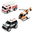 thumbnail image 2 of Maxx Action Mini Rescue Lights & Sounds Vehicles 3pk – Firetruck, Helicopter and Police SUV, 2 of 9