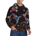 thumbnail image 2 of Wukai Humming Bird Print Men Hoodies Fleece Sweatshirts Long Sleeve Sweaters Pullover Fall Outfits Winter Clothes-Medium, 2 of 7