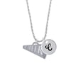 thumbnail image 2 of Delight Jewelry Acrylic 1.25" Silvertone Cheer Megaphone Silvertone Script Initial Disc - C - Charm Necklace, 20"+3", 2 of 4