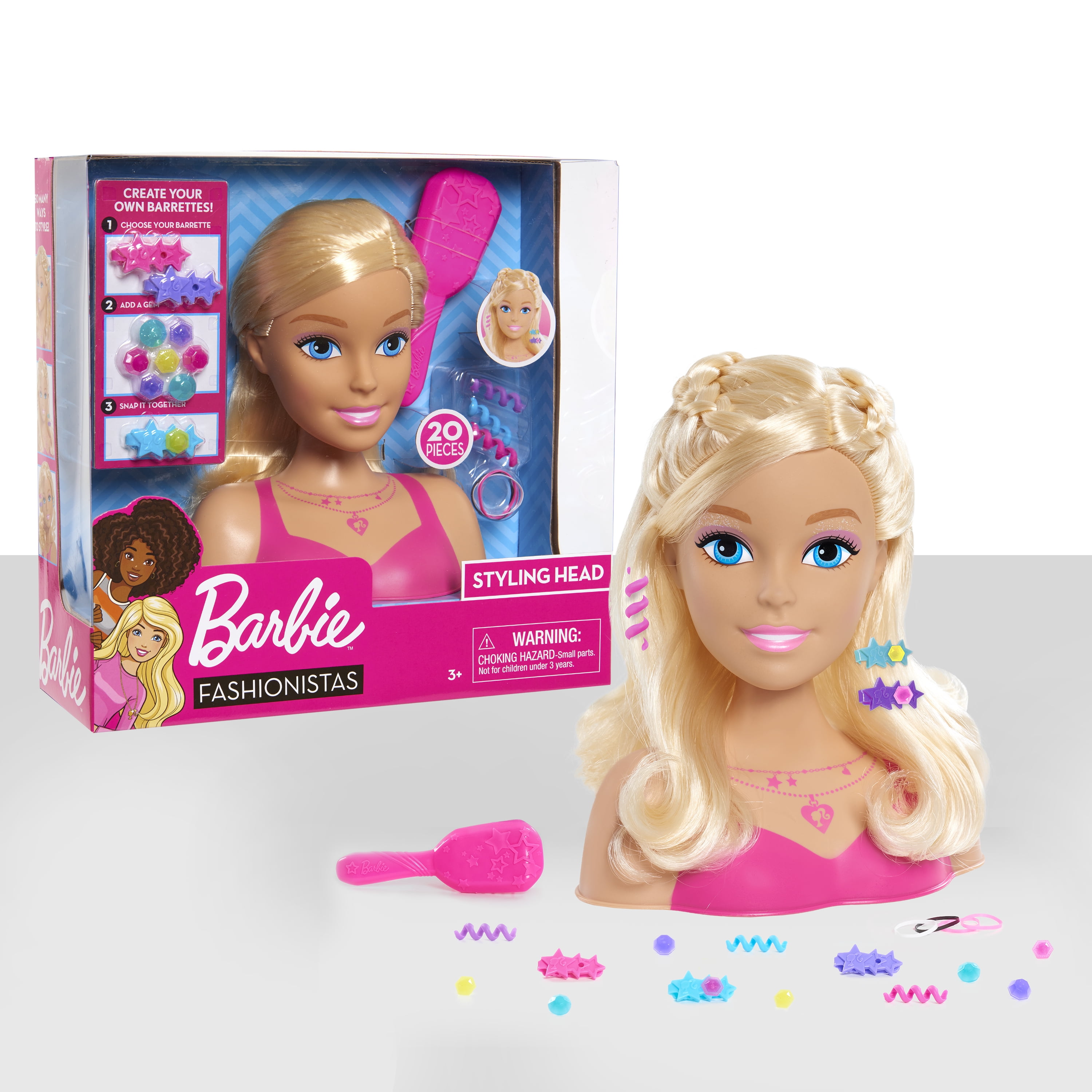 Barbie Fashionistas Inch Styling Head Blonde Hair Pieces Ages Walmart Com