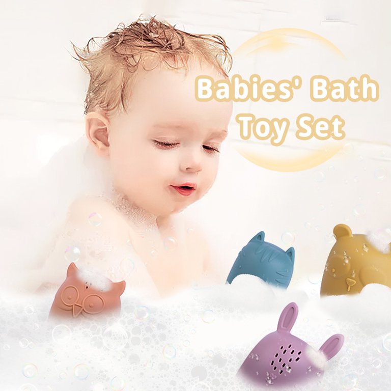 Baby Bath Toys, Silicone Mold Free Water Animal Toys, Toys for 1 Year Old 