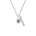 thumbnail image 2 of Delight Jewelry Silvertone Capital Letter - H - Pebble Disc - Silvertone Live the Life You Have Imagined Bar Charm Necklace, 23", 2 of 4