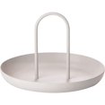 thumbnail image 1 of Plateau de Service Rond en Métal avec Poignée Plateau de Service Rangement pour Bijoux Organisateur de Plat pour Comptoir de Cuisine Centre de Table Salle à Manger Table -Blanc, 1 of 1