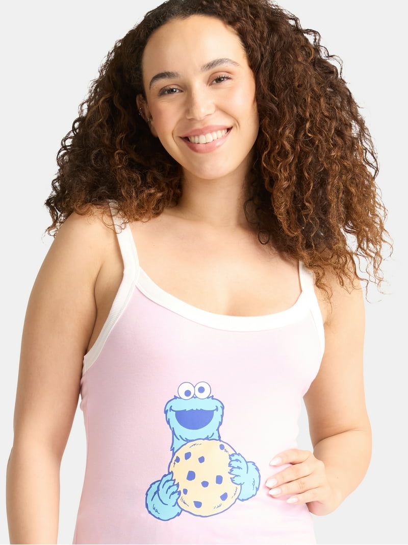 Sesame Street Women's Cookie Monster Graphic Tank Top, 2-Pack
