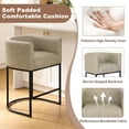 thumbnail image 3 of ClinQ 26" Counter Height Bar Stools Set of 4, PU Leather Barrel Bar Chairs with Back and Arms for Kitchen Island, Gray, 3 of 13