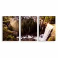 thumbnail image 2 of IDEA4WALL 3 Piece Nature Canvas Wall Art Waterfall in Forest Canvas Prints Modern Home Wall Decor, 16"x24", 2 of 5