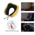 thumbnail image 4 of Almohada de viaje, almohada para el cuello 100% viscoelástica, con funda cómoda y transpirable, almohada refrescante para kit de viaje en avión, con máscara para ojos 3D, tapones para los oídos y, 4 of 4