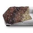 thumbnail image 3 of Coffee Soft Flannel Fleece Blanket, Selection of Fresh Roasted and Unroasted Coffee Beans in a Diagonal Stripe Pattern, Cozy Plush for Indoor and Outdoor Use, 50" x 60", Brown Cream, by Ambesonne, 3 of 6
