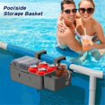 thumbnail image 2 of Portable Poolside Storage Basket Tray with Cup Holder Above Ground Pool Accessories Poolside Storage, 2 of 5