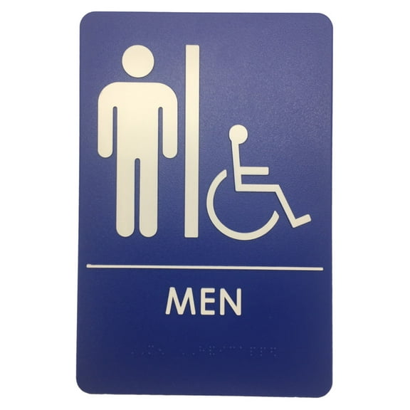 Rock Ridge Blue Men’s Restroom ADA-Compliant Bathroom Door Sign for Offices, Businesses, and Restaurants , Made in USA