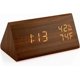 thumbnail image 1 of Wooden Alarm Clock, Wood LED Digital Desk Clock, Upgraded with Time Temperature, Adjustable Brightness and Voice Control-Brown, 1 of 4