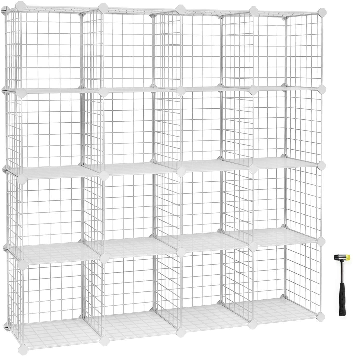 Metal Wire Cube Storage,16Cube Shelves Organizer,Stackable Storage