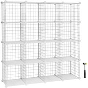 Metal Wire Cube Storage,16-Cube Shelves Organizer,Stackable Storage Bins, Modular Bookcase