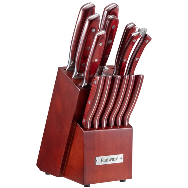 Knife Set with Block, Fadware Knife Block Set for Kitchen, Chef’s Knife