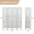 thumbnail image 5 of Fionafurn 4 Panels Wood Carved Room Divider - Folding Privacy Screen, White, #K1, 5 of 6