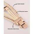 thumbnail image 3 of Wearlizer Posh Leather Bands Compatible with Apple Watch Ultra (49mm), Series 8/7(41/45mm), SE/6/5/4(40/44mm) and 3/2/1 (38/42mm) Women Boho Handmade Braided Bracelets Multilayer Wrap Jewelry Strap, 3 of 8