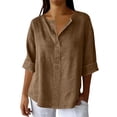 thumbnail image 2 of LWITHSZG Half Sleeve Tops for Women Plus Size Loose Fit Short Sleeve Plain T Shirts Business Casual ​Work Blouses Summer Vacation Outfits S-5XL, 2 of 7