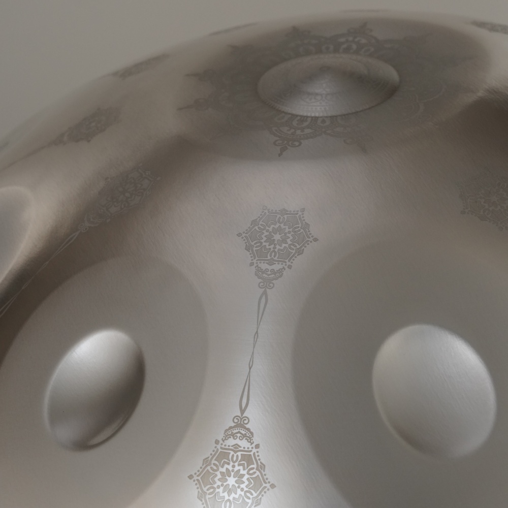 10 Notes Mandala Pattern Silver Handpan Drum Decorative Steel Percussion Instrument