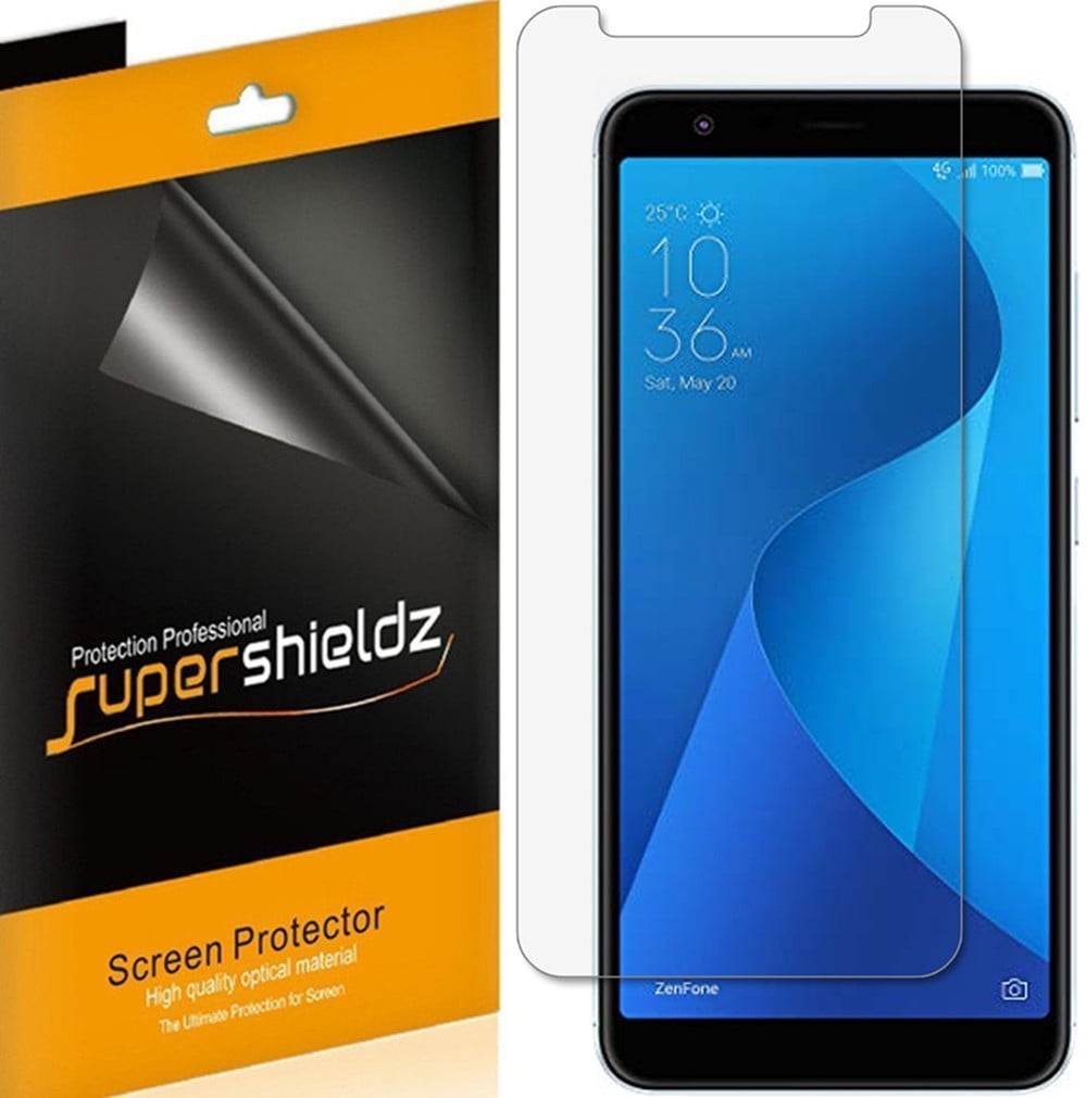 [6-Pack] Supershieldz for Asus Zenfone Max (M1) ZB555KL Screen Protector, Anti-Bubble High Definition (HD) Clear Shield