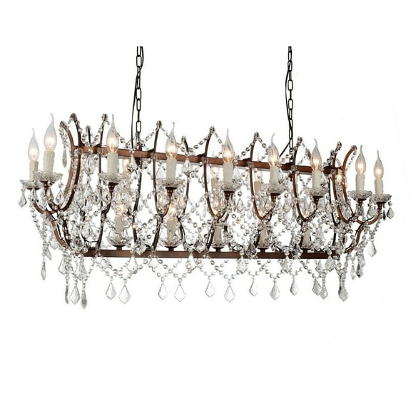 CWI Lighting Phraya 24 Light Up Contemporary Metal Chandelier in Light Brown