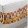 thumbnail image 2 of Abstract Bed Skirt, Colorful Squares with Vertical Horizontal Stripes Overlapping Plaid Inspired, Elastic Bedskirt Dust Ruffle Wrap Around for Bedding Decor, 4 Sizes, Multicolor, by Ambesonne, 2 of 2