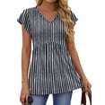 thumbnail image 3 of Fantaslook Womens Tops V Neck Short Sleeve Summer Shirts Babydoll Peplum Tops Tunic Dressy Casual Blouses, 3 of 9