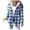 Blue, variant on Fleece Lined Plaid Hooded Shacket for Women, Button Front Loose Fit, Casual Fall Winter Outerwear, 1 Piece, S-3XL, Plus Size Friendly