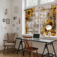 thumbnail image 5 of Farmhouse Sunflower Tier Curtains 54 Inch Length, Vintage Daisy Butterflies Rustic Wood Cafe Short Curtains for Bathroom Over Sink, Small Kitchen Curtain Light Filtering Drapes 2 Panels 27.5"Wx54"L, 5 of 8