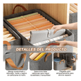 thumbnail image 3 of 2pcs Cajas Organizadoras Belug  De Tela Con Tapa Y Soporte De Acero Gris tapa  asas cafe, 3 of 5