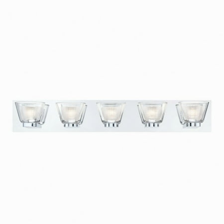 

Transitional 5-Light Led Bathbar with Frosted/Clear Glass 5.25 X 31.5 inches Vanity & Bath Bailey Street Home 79-Bel-2608589