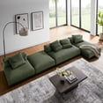 thumbnail image 5 of Modway Solace 4-PC Modular Corduroy Upholstery Sectional Sofa w/Ottoman in Fern, 5 of 10
