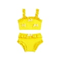 thumbnail image 4 of RTKFRFLM Baby Girls Cute Bowknot Ruffle One Piece Swimsuit Floral Strap Swimwear Sweet Summer Bathing Suit for Toddlers and Breathable Beachwear, 4 of 5