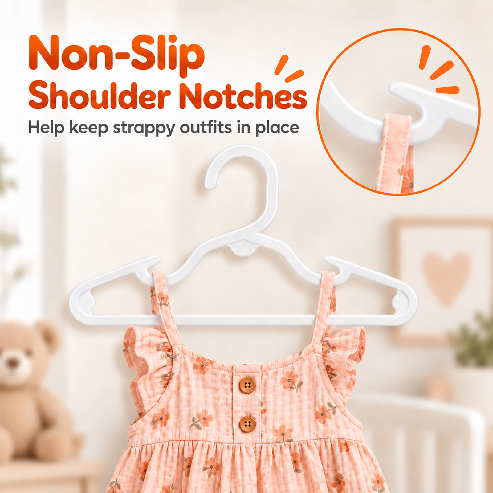 ACSTEP Baby Hangers 20 Pack, 11.5 Inch White photo 7