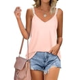 thumbnail image 3 of Camiseta Sin Mangas Con Tirantes Finos Para Mujer, Camiseta Sin Mangas Con Tirantes Finos De Encaje, Camiseta Sin Mangas De Verano Para Mujer ANGGREK Rosa Claro M, 3 of 5