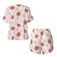 thumbnail image 6 of Wukai Strawberry Floral Women's Pajama Set,Short-Sleeve Top and Shorts with Elastic Waistband and Pockets for Loungewear, Yoga, and Casual Wear-Large, 6 of 8