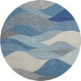 thumbnail image 2 of Addison Rugs Mayfield Premium Machine Washable Transitional Stripes Blue Round Rug, 8' x 8', 2 of 5