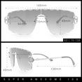 thumbnail image 4 of Large Luxury Petal Bevel Rimless Curved Top Gangster Shade Sunglasses [Gold - Brown], 4 of 7