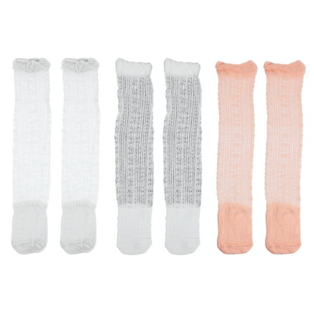 

3 Pairs Baby Knee High Socks Breathable Stockings for Infant Newborn Toddler