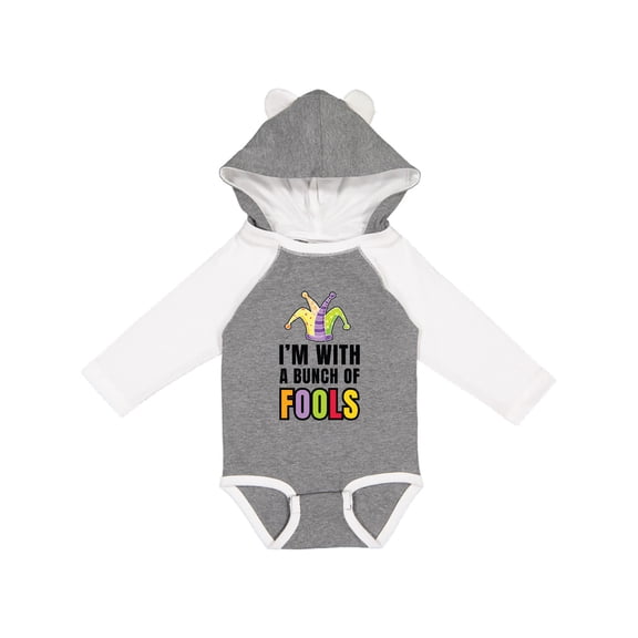 Inktastic I'm with a Bunch of Fools with Jester Hat April Fools Day Boys or Girls Long Sleeve Baby Bodysuit