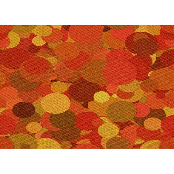 Ahgly Company Indoor Rectangle Patterned Orange Red Orange Area Rugs, 6' x 9'