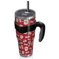 thumbnail image 2 of 40oz Tumbler,Red Christmas Santa Pattern Insulated Tumblers with Removable Handle,Stainless Steel Double Vacuum Coffee Tumbler Cup with Straw for Home,Office,Travel,Party, 2 of 5