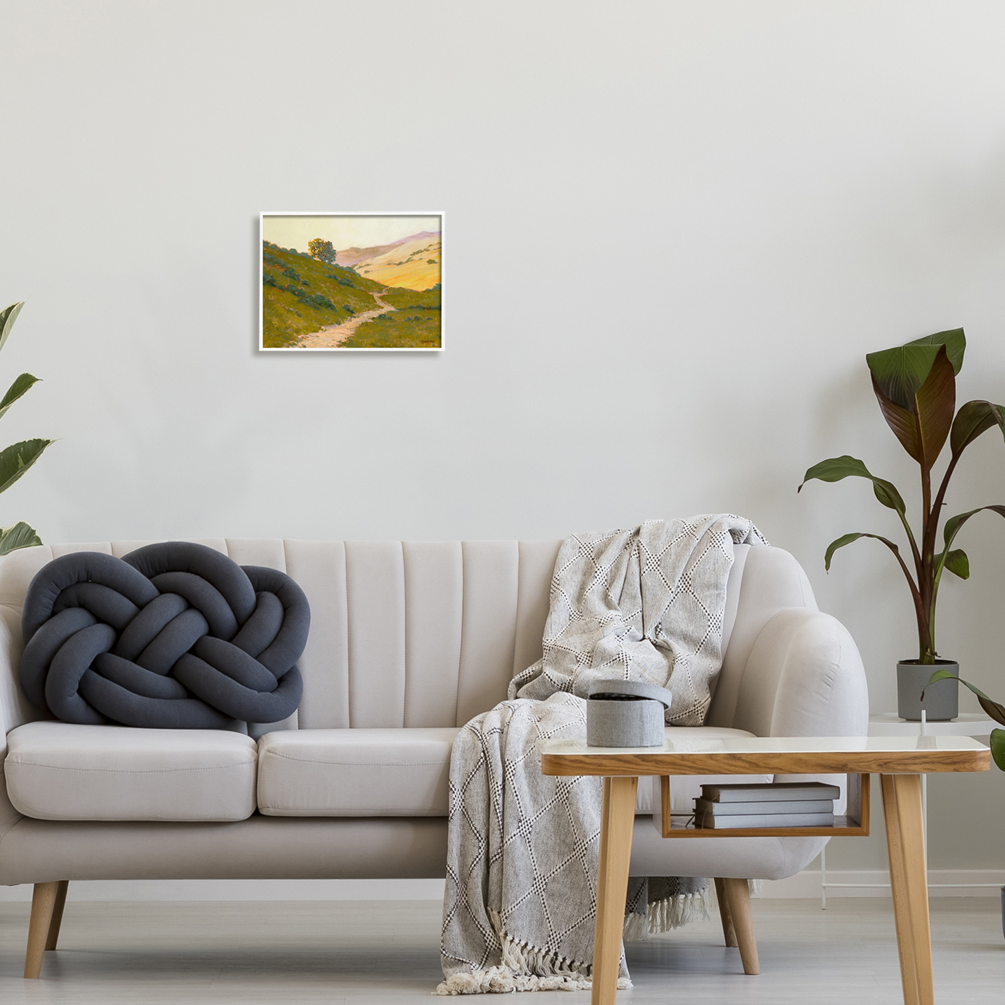 Stupell Vast Rural Landscape Path Landscape Painting White Framed Art Print Wall Art