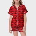 thumbnail image 2 of MIASHUI Pyjama Boutonné 2 Pcs Garçon Fille Imprimé de Pâques pour Enfants, Rouge, 4-5 Ans, 2 of 5