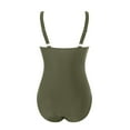 thumbnail image 4 of CAICJ98 Womens One Piece Swimsuit Swimdress Tummy Control Ruffle Swimsuit for Women Tie Knot Swim Dresses V Neck Bathing Suit Skirt Green,S, 4 of 5