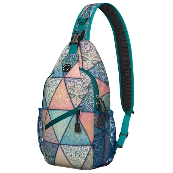 Boho Chic Shoulder Backpack Lightweight Chest Bag for Hiking & Biking Vintage Fashion & Spacious