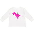 thumbnail image 3 of Inktastic Princess Riding Her T-rex Girls Long Sleeve Toddler T-Shirt, 3 of 5