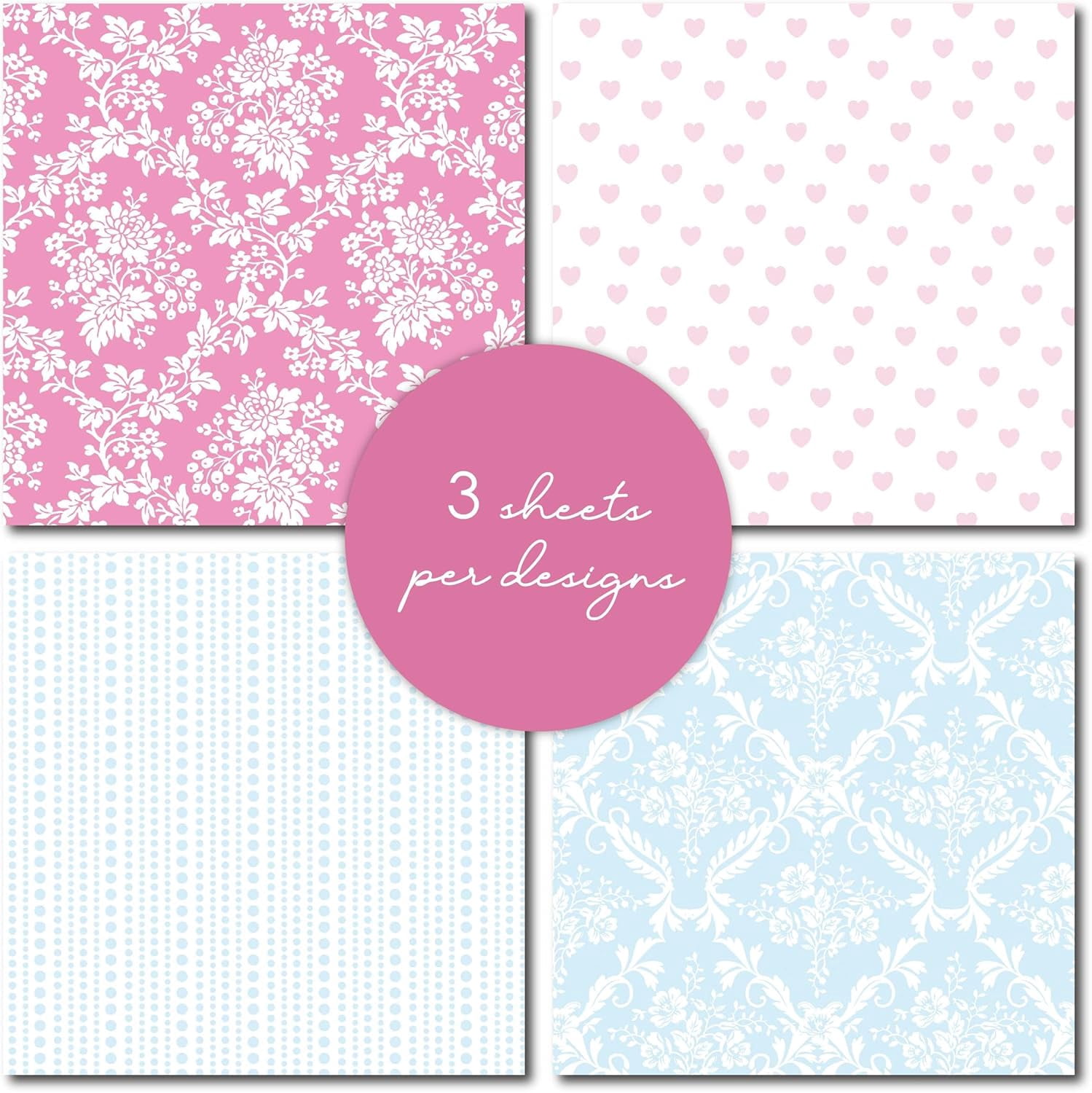48 sheets 12x12 Scrapbooking Cardstock Decorative Paper Pack - Flower Blossom - for Card Making Journaling Planner Origami Scrapbook Paper Scrapbook Materials Supplies